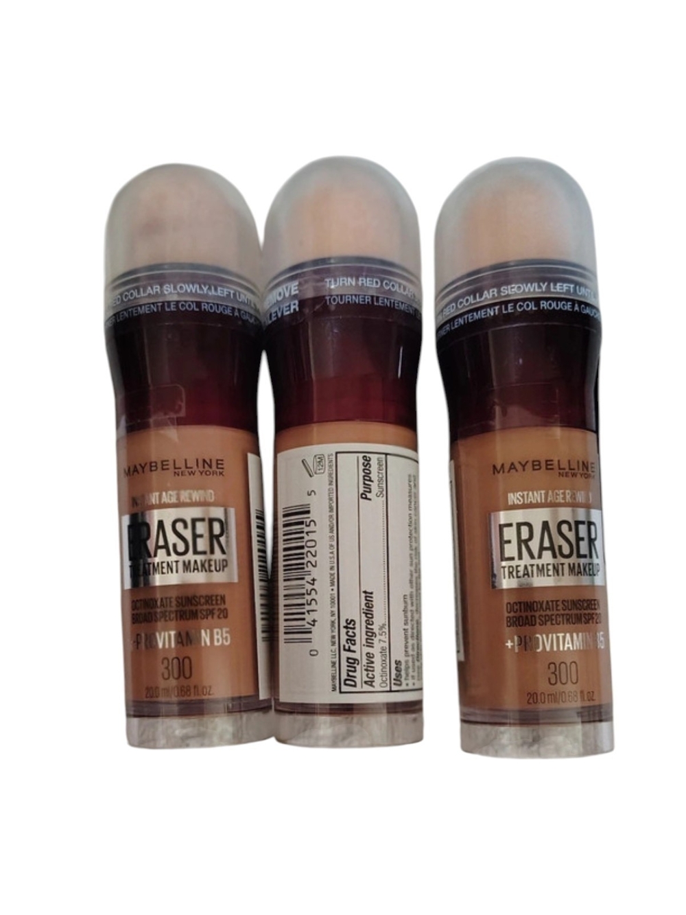 Lot Of 3 Maybelline Instant Age Rewind Eraser Treatment Makeup 300 Soft Honey